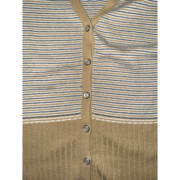 Esprit Women’s Pearl Snap Western Sweater Vest 90s y2k striped medium - Picture 2 of 4